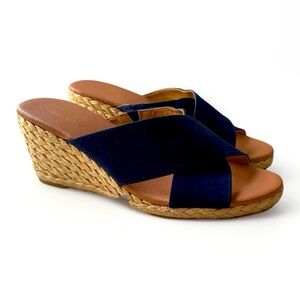 Tommy Bahama Stacey Wedge‎ Espadrille Shoes Women’s 10M EUC Suede Beach Vacation